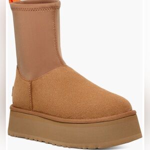 Ugg classic Dipper platform boots size 9 in chestnut worn once women NO BOX.